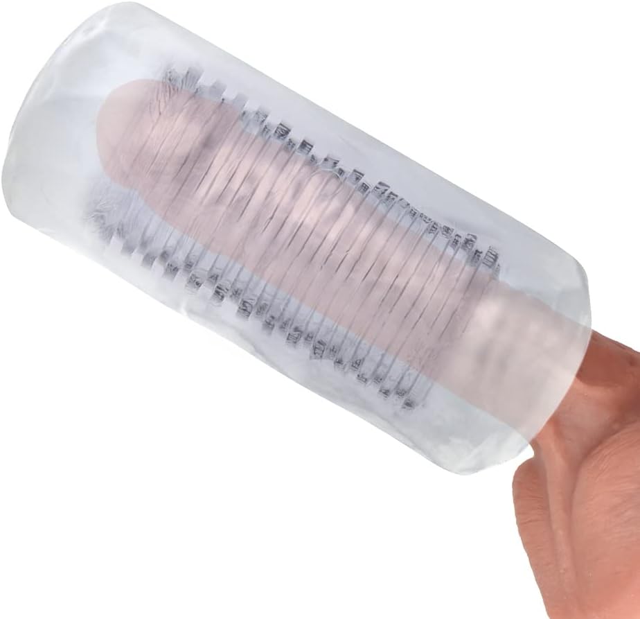 SXOVO Reusable Masturbation Aid for Men, Mini Masturbator Cup Transparent Masturbating Manual Masturbator Man Sex Toy for Man Cup Portable Masturbators Sex Toy