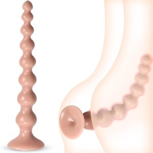 Dilos Men’s Dilo Tail for Women, 250 mm Balls Chain Plugs Dildos with 8 Beads & Dildo Suction Cup, Dildo Giant Dildo XXL Toys, Plug for Men Women Beginners (L)