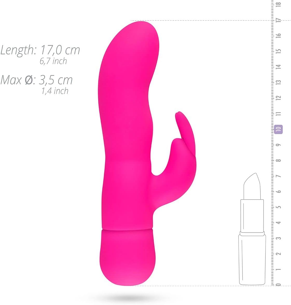 Rabbit Vibrator, Flexible, 10 Vibration Modes, Waterproof, Pink – Bild 9