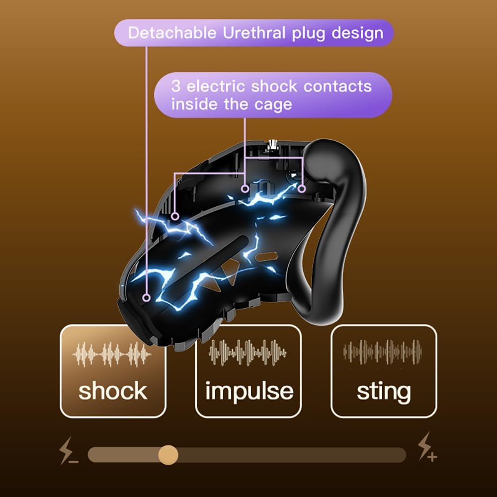 NAIXBTY App Remote Control Electric Shock Cage Male Smart Chastity Cage with Time & Positioning Function Chastity Cage Extreme Bondage Stimulate BDSM Sex Toys for Men, Couples – Bild 4