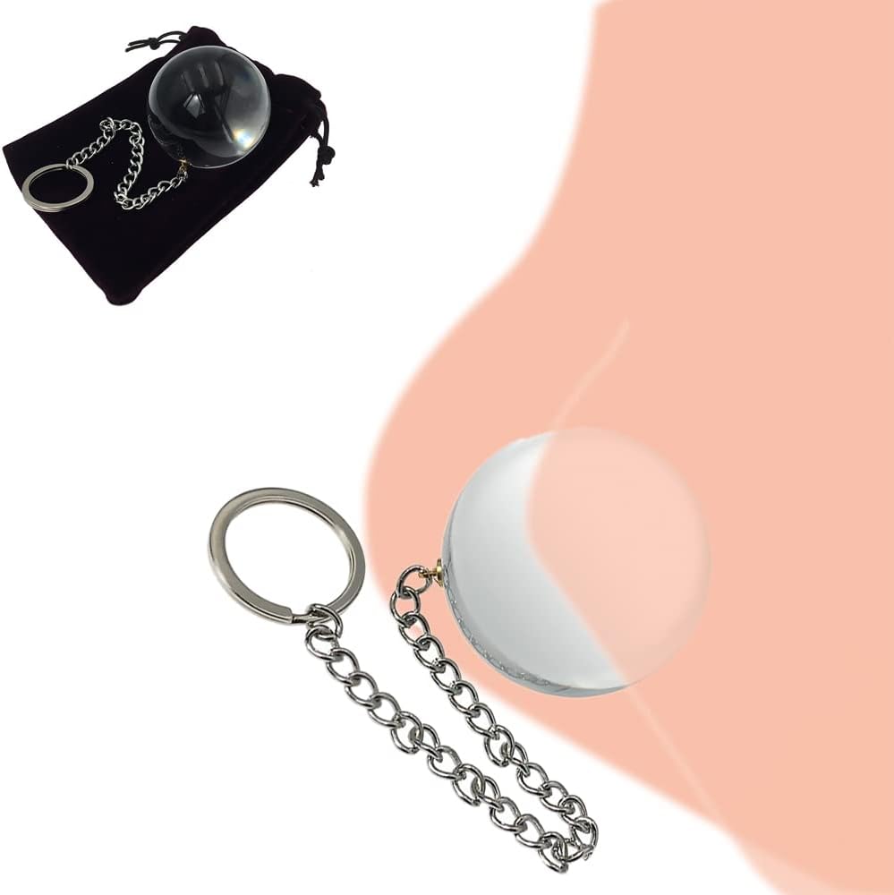 Xuomt Set of 3 Long Chain Glass Balls Chain Beads Plug Set Glass Beads Crystal Balls Vaginal SM Erotic Sex Toy for Adults for Men Women (70 mm)