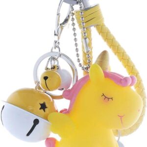 Creative Keychain Cartoon Soft Rubber Doll Squeeze Sound Unicorn Car Key Chain Ornaments Bag Ornaments Exquisite Small Gifts Fashion Trend Key Chain Organiser Women Children M