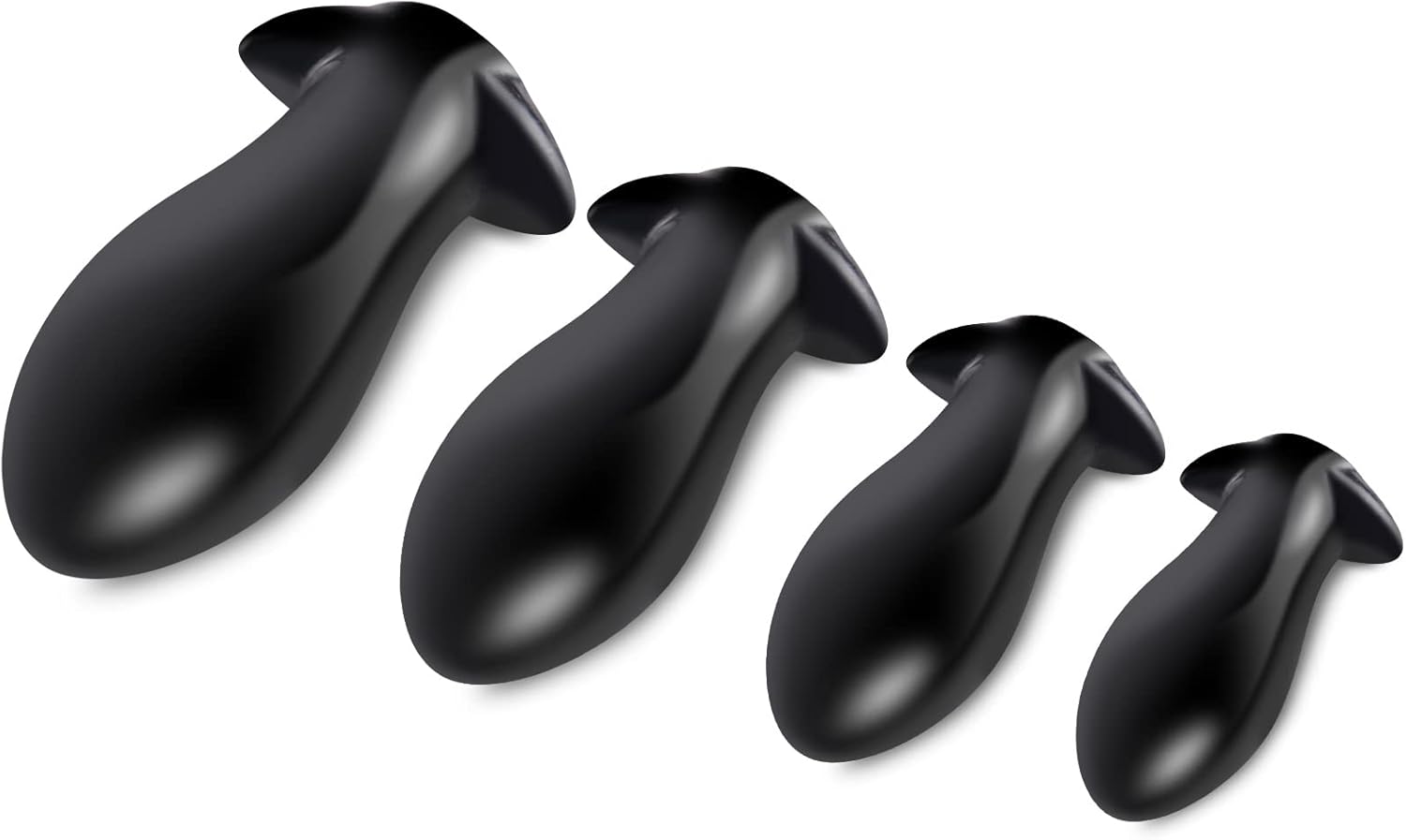 Aobrong Plug, Dildo, Super Soft Egg-shaped Butt Plug for Anus Dilator, Masturbator, Toys for Anus Expansion, Prostate Massager, Sex Toy for Women, Men, Couples (Black L) – Bild 3