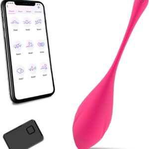 Vibrator with App Control for Women, G-Spot and Clitoris Stimulation with 9 Vibration Modes, Portable Sex Toy for Women, Bluetooth Remote Control, LZYLWC (Red)