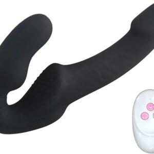 QgLust Realistic Double Dildos Couples Vibrator with Remote Control, Three Motors Clitoral Stimulator G-Spot Vibration for Women with 10 Vibration Modes, Dildo Sex Toy for Men (Black)