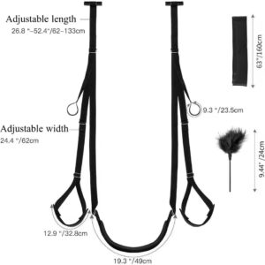 DaiQei SM Bondage Set Love Swing Sex Swing Sex Swing with Mouth Ball Sex Blindfold BDSM Whip Nipple Clamp Sex Carmen Swing Sex Swing Sex Swing for Ceiling Sex Toy for Men Women (A)