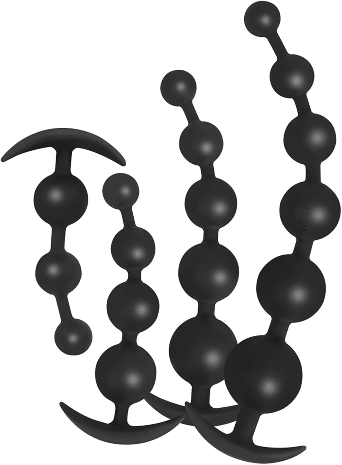 Fineim Silicone Balls Chain with 3/4/5/6 Balls Soft Plugs Beads Dildo with Balls Beads Sex Toy Masturbator Dilator Sex Toy for Men Women (S)