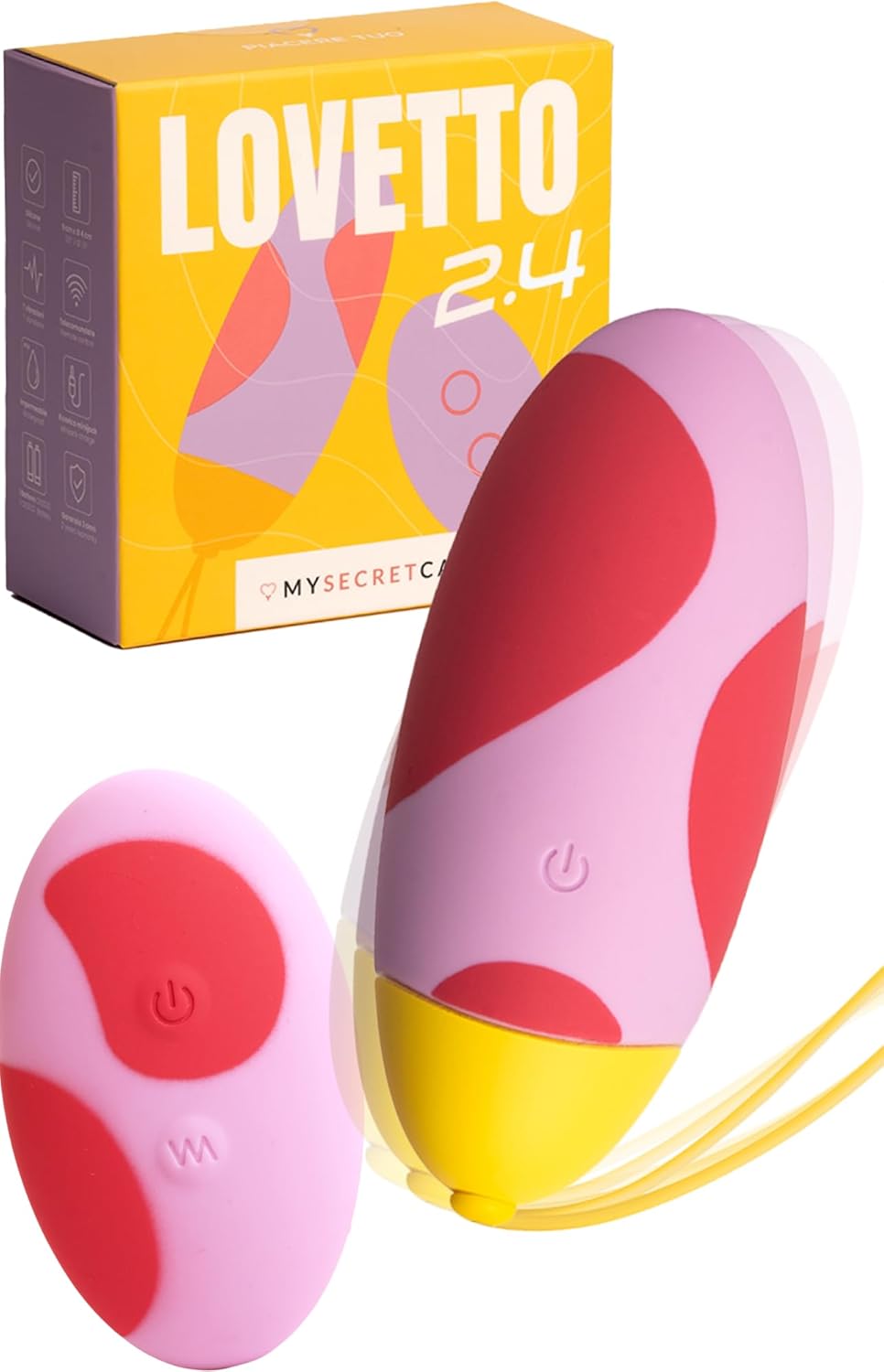 MySecretCase Egg Sex Toy for Couples - Vibration Women, Love Balls Vibrator Pelvic Floor Trainer Woman, Sex Toys Vibrators, Erotic Solo Sex Toy, Mini Stimulator with Remote Control (Spotted)