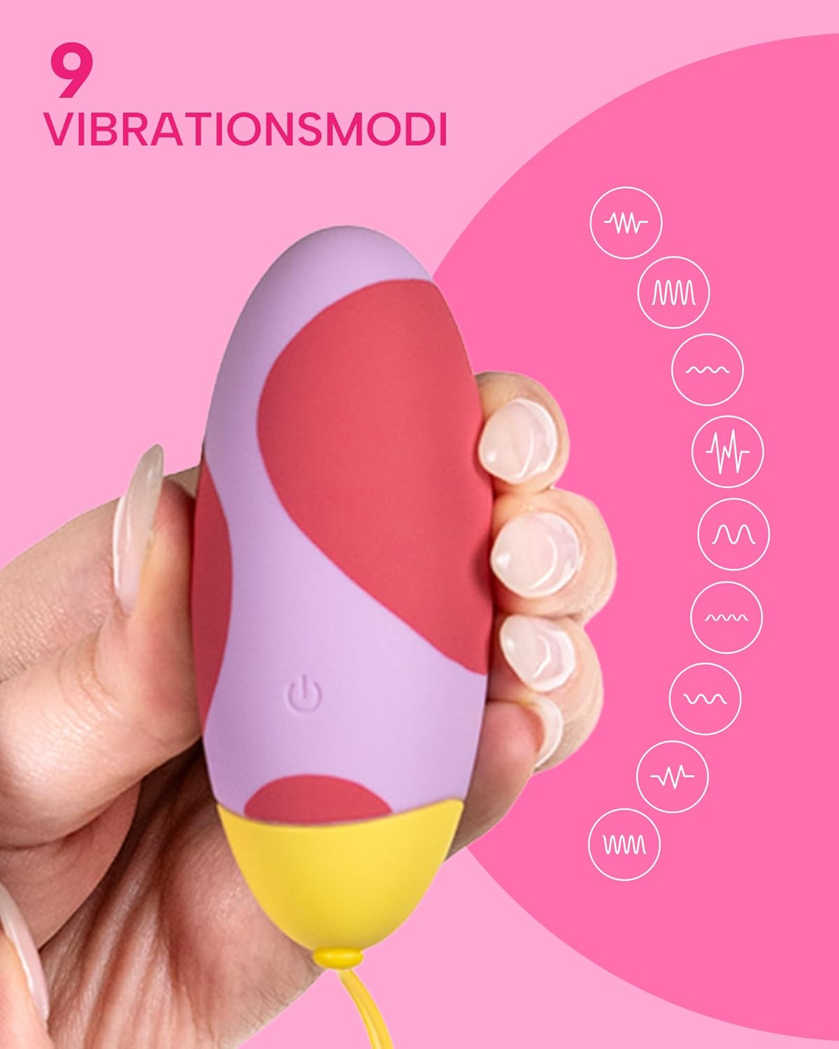 MySecretCase Egg Sex Toy for Couples - Vibration Women, Love Balls Vibrator Pelvic Floor Trainer Woman, Sex Toys Vibrators, Erotic Solo Sex Toy, Mini Stimulator with Remote Control (Spotted) – Bild 2