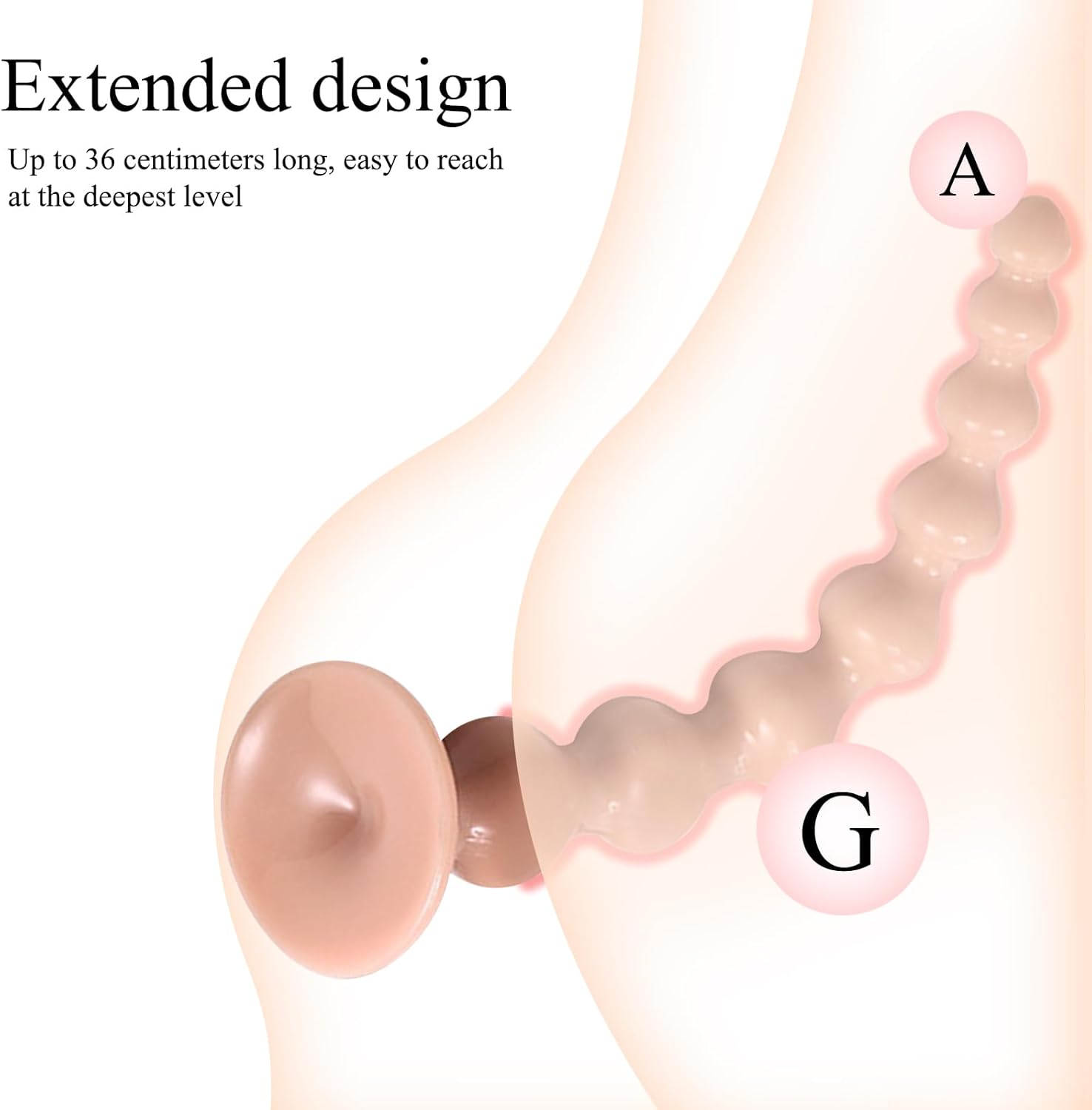 Dilos Men's Dilo Tail for Women, 250 mm Balls Chain Plugs Dildos with 8 Beads & Dildo Suction Cup, Dildo Giant Dildo XXL Toys, Plug for Men Women Beginners (L) – Bild 4