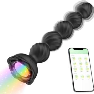 Vibrator Sex Toy for Women, Plug for Women Men with App Vibration 9 Modes, Silicone Butt Plug Vibrator for Women Sex Toys, Vibration for Women Sex Toy, Black