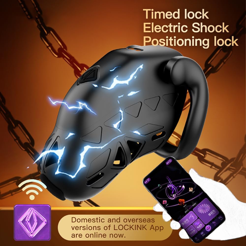 NAIXBTY App Remote Control Electric Shock Cage Male Smart Chastity Cage with Time & Positioning Function Chastity Cage Extreme Bondage Stimulate BDSM Sex Toys for Men, Couples – Bild 2