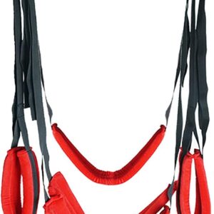 LLTFFFHM Love Swing Sex Swing for the Blanket, Couple Fun Swing, Love Swing Sex Swing, SM Bondage Set, Sex Toy, Five Straps with Headrest Swing, Black Red