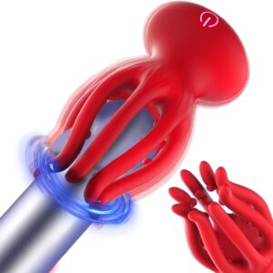 LYAMais Masturbating for Men Glans Vibrator Trainer 10 Vibration Modes Octopus Tentacle Massage Glans Stimulator Masturbators Man Sex Toy for Men Couples Solo (Red)