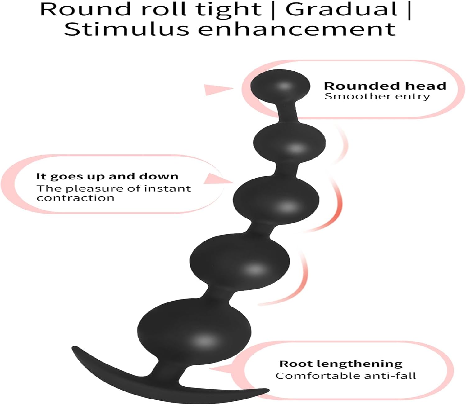 Fineim Silicone Balls Chain with 3/4/5/6 Balls Soft Plugs Beads Dildo with Balls Beads Sex Toy Masturbator Dilator Sex Toy for Men Women (S) – Bild 5