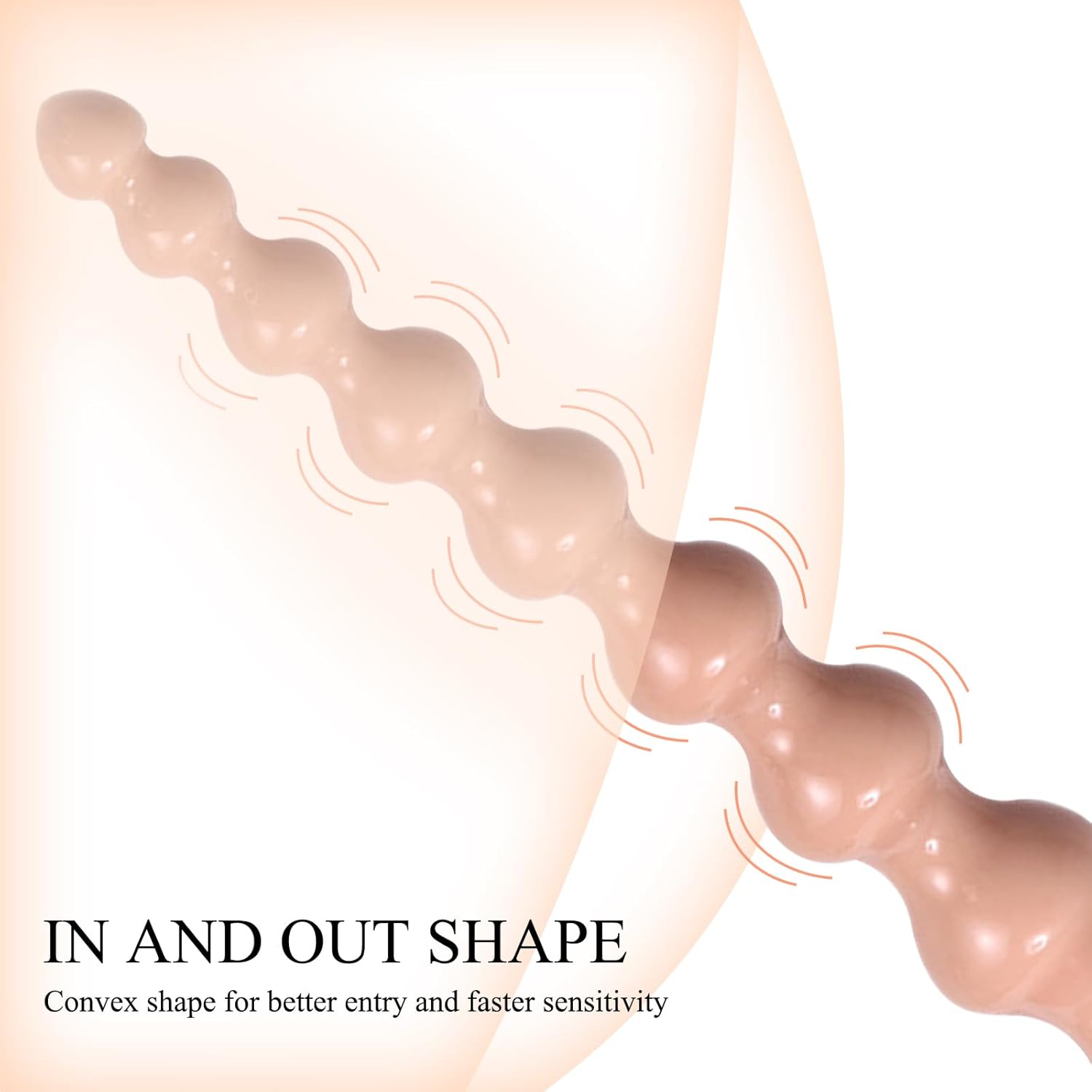 Dilos Men's Dilo Tail for Women, 250 mm Balls Chain Plugs Dildos with 8 Beads & Dildo Suction Cup, Dildo Giant Dildo XXL Toys, Plug for Men Women Beginners (L) – Bild 3