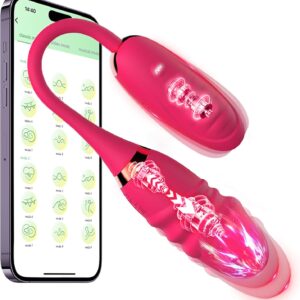 LYAMais Sex Toy for Women, Vibration for Women, Vibrators, Dildo, G-Spot Vibrator with App Control, 10 x 10 Vibration and Stretch Modes, Double Head, Retractable Women, Quiet Vibrating Egg