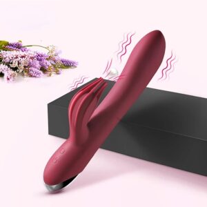 TDLPlus Rabbit Vibrators G-Spot Clitoris Stimulators with 10 Vibration Modes, Silicone Couple Vibrator Double Motor Dildo Vibrator Erotic Sex Toy for Women and Couples