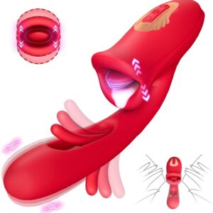 Tongue Sex Toy Vibrator Sex Toy for Women, G Spot Vibrator Dildo Vibrators Clitoral Stimulator 10 Tongue Licking 10 Vibration Modes 10 Flutter Sex Toy Sex Toy for Couples