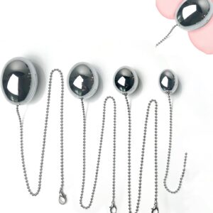 GeRRiT Metal Balls Egg Shape Plug 50 cm Extra Long Chain Beads Prostate Massager Anus Dilator Vagina Masturbation Butt Plug Dildo Sex Toy for Men Women (XL)
