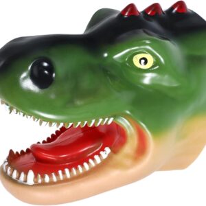 Toyvian Dinosaur Hand Puppets: Realistic Dino Head Puppet Soft Animal Hand Puppet Rubber Doll For Kids Party Show Imaginative Play Storytelling
