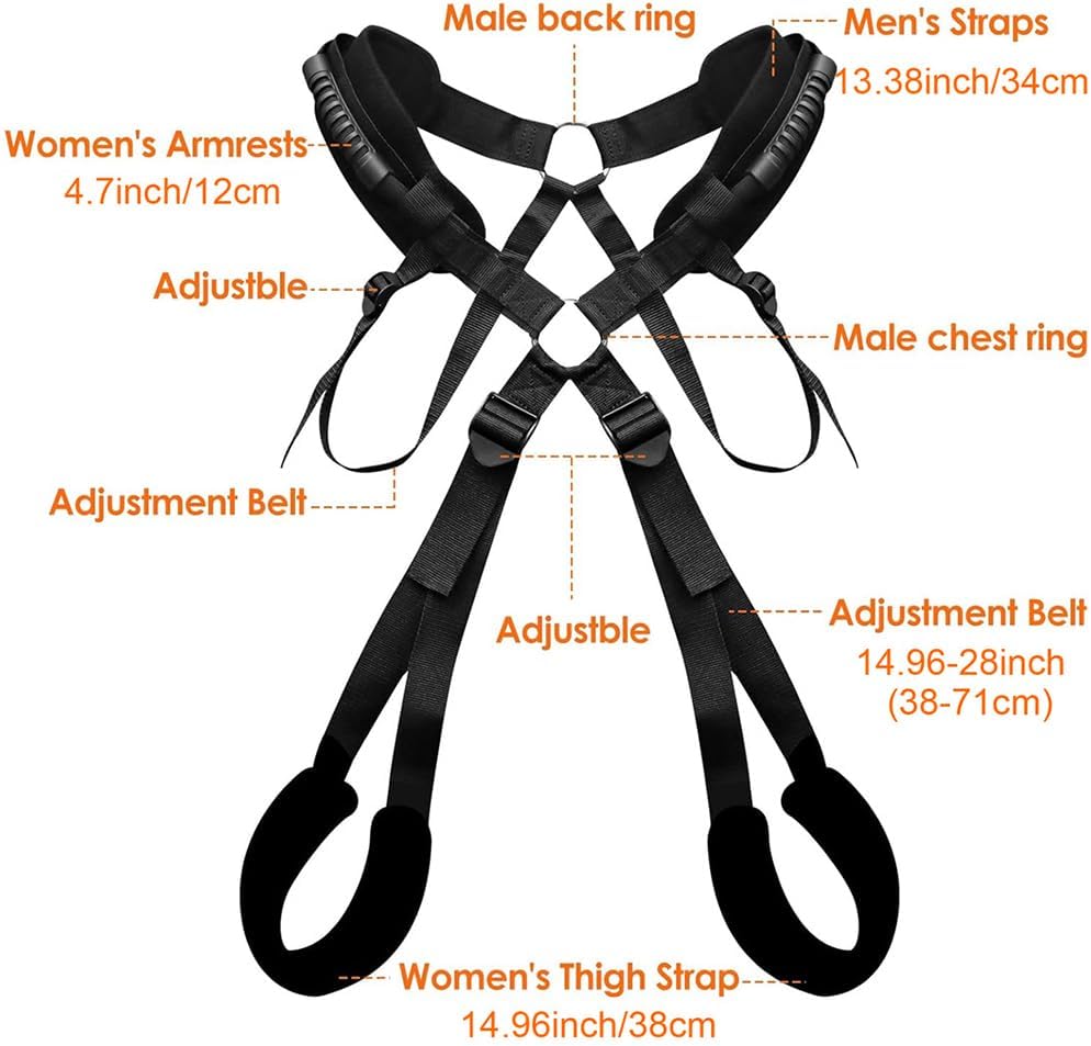 Jomyu BDSM Love Swing Sex Toy Extreme Sex Toy Bondage Set Extreme Sex Swing with Seat Elegant Position Master Restraint Sling Sex Swing with Wide Padding SM Sex Toy for Couples – Bild 2