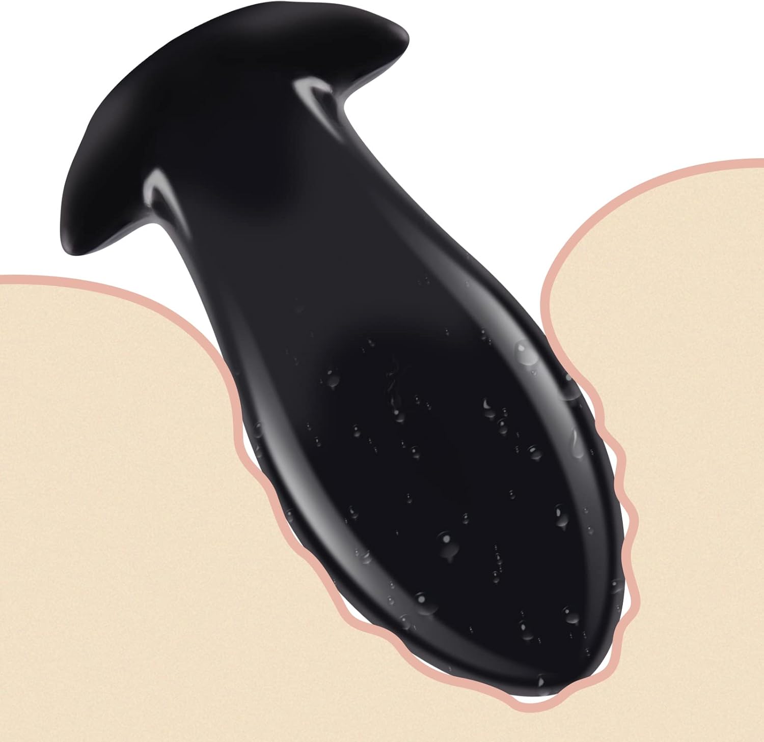 Aobrong Plug, Dildo, Super Soft Egg-shaped Butt Plug for Anus Dilator, Masturbator, Toys for Anus Expansion, Prostate Massager, Sex Toy for Women, Men, Couples (Black L) – Bild 6