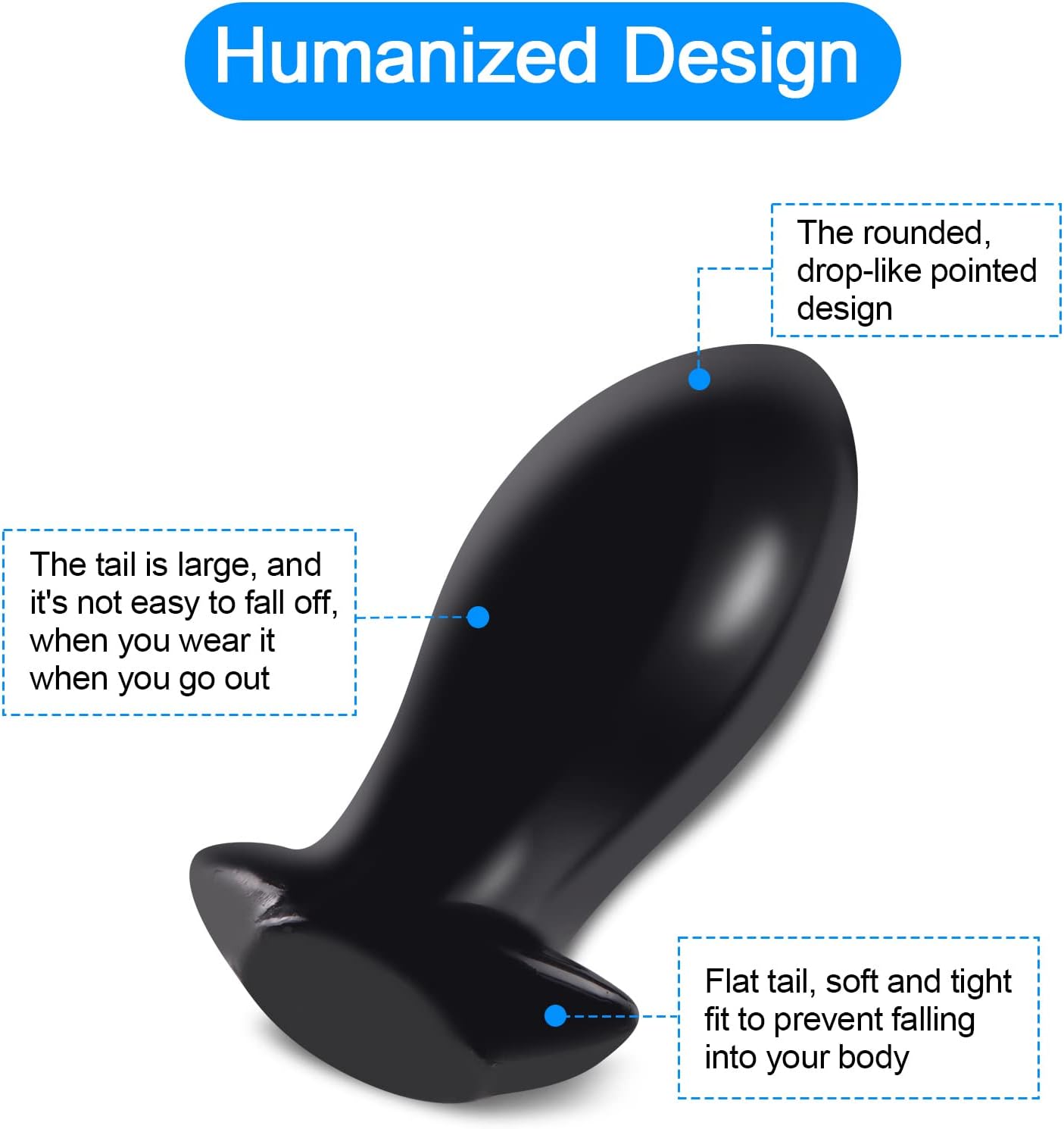 Aobrong Plug, Dildo, Super Soft Egg-shaped Butt Plug for Anus Dilator, Masturbator, Toys for Anus Expansion, Prostate Massager, Sex Toy for Women, Men, Couples (Black L) – Bild 4