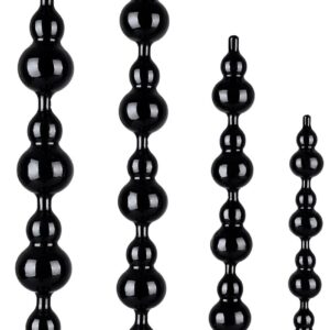 Axcroo Extra Long Balls Chain Dildo Beads Beads Prostate Stimulator Masturbator Large Anus Dilator Plug Butt Plug Dildo SM Sex Toy for Women Men (Transparent-S)