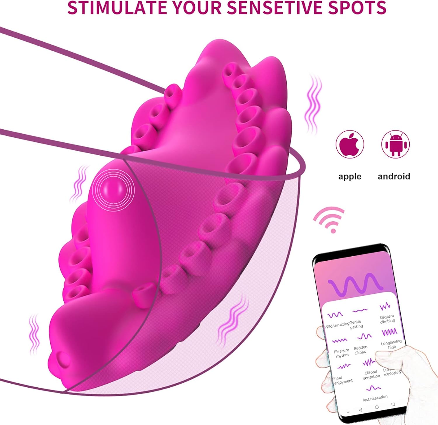 ChicLSQ App Bluetooth Panties Vibrating Egg with 10 Vibration Modes Mini Butterfly Vibrators for Her Clitoris Vagina and G-Spot Stimulation Portable Bullet Vibrator Sex Toy for Women Couples (B) – Bild 7