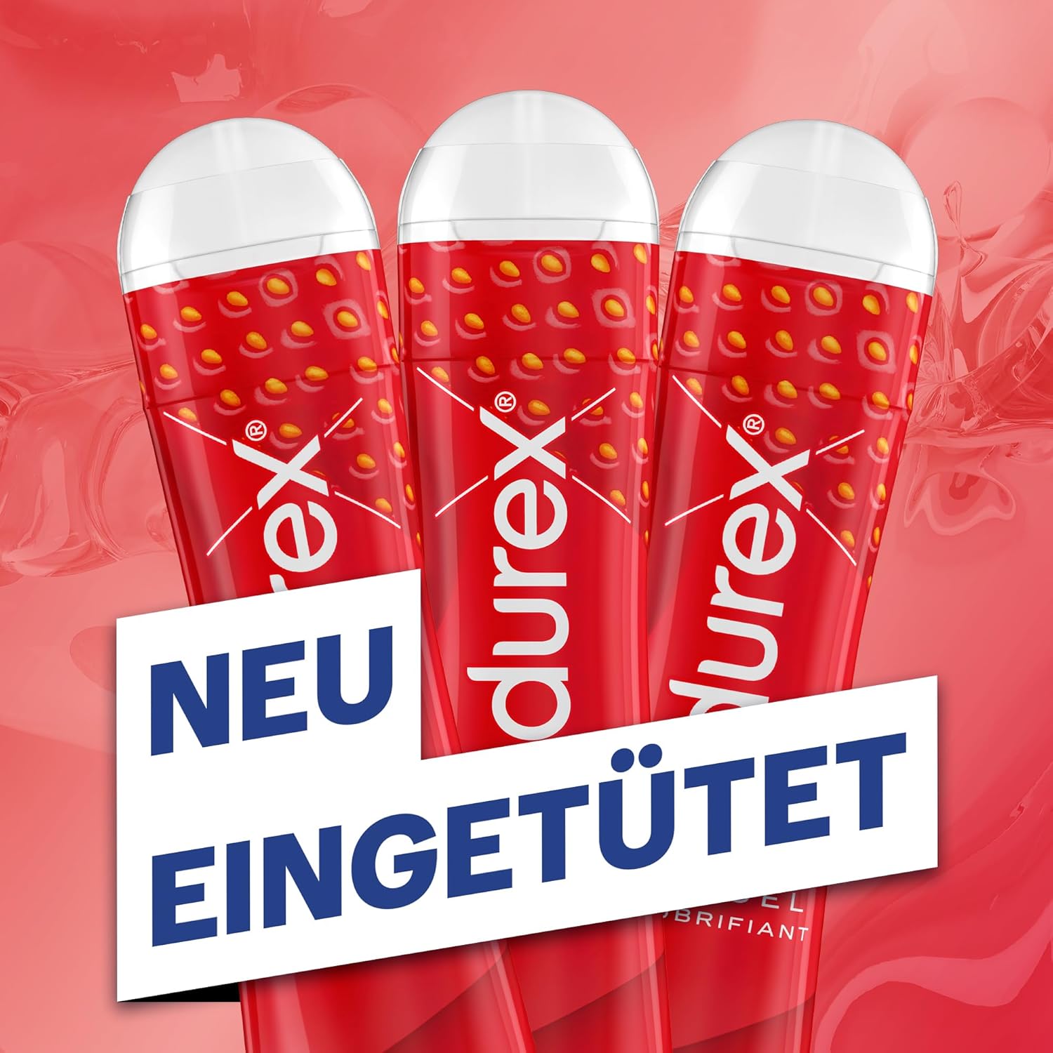 Durex Strawberry Lubricant - Water-Based Strawberry Lubricant for Pleasant Lubrication, Gentle & pH Friendly - 150ml (3 x 50ml) – Bild 3