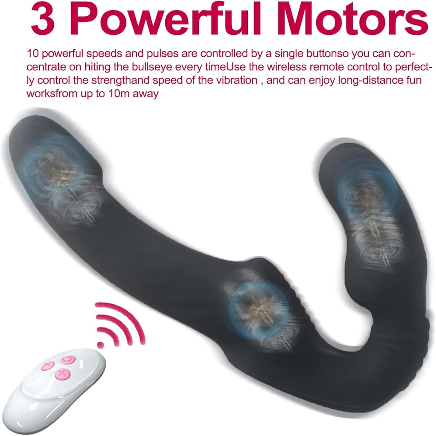 QgLust Realistic Double Dildos Couples Vibrator with Remote Control, Three Motors Clitoral Stimulator G-Spot Vibration for Women with 10 Vibration Modes, Dildo Sex Toy for Men (Black) – Bild 4