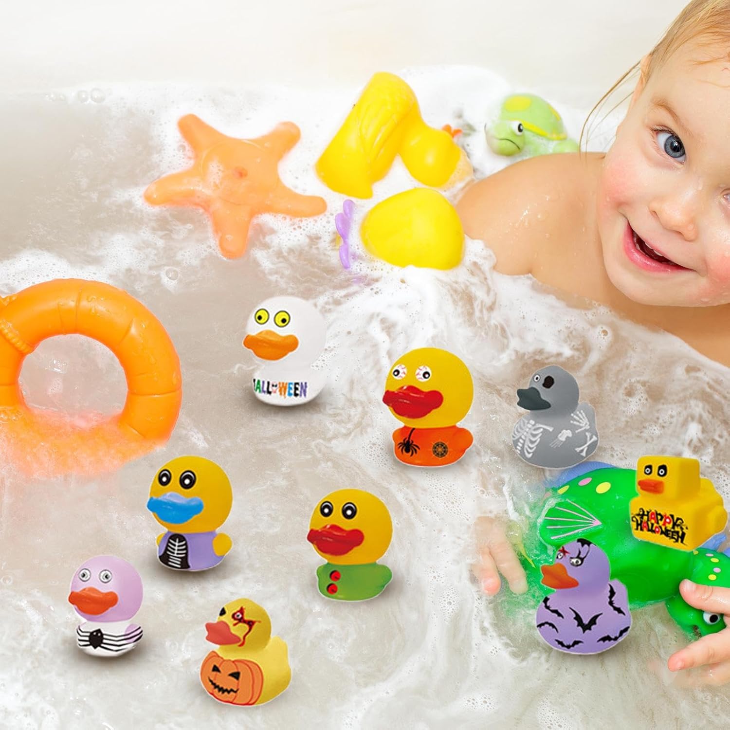 Halloween Rubber Dolls - 24 Different Shower Ducks for Party Favors | Floating Bath Toy for Bags with Stuff or Treats, Carnival Prizes, Gift Bags, Gifts – Bild 4