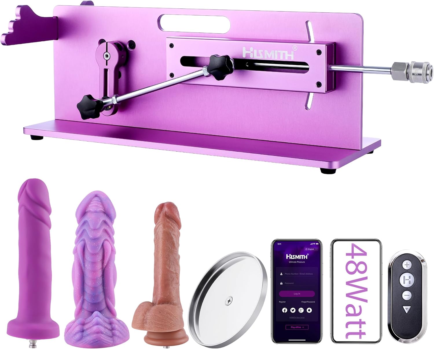 Hismith Premium Sex Machine with KlicLok System, App Controlled Love Machine, Adjustable Butt Machine for Adults for Men and Women, 48 Watt, Table Device