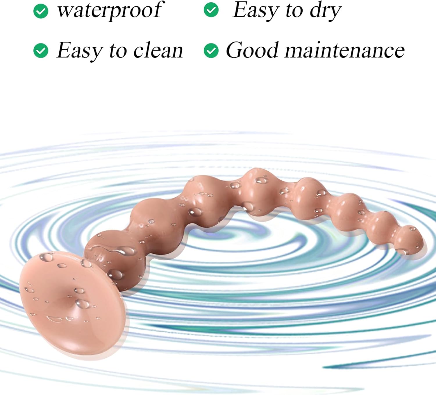 Dilos Men's Dilo Tail for Women, 250 mm Balls Chain Plugs Dildos with 8 Beads & Dildo Suction Cup, Dildo Giant Dildo XXL Toys, Plug for Men Women Beginners (L) – Bild 6