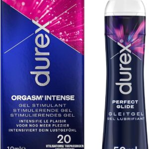 Durex Lubricant Premium Set for Intense Moments for Two – Intense Orgasmic Gel 10 ml + Play Perfect Glide 50 ml