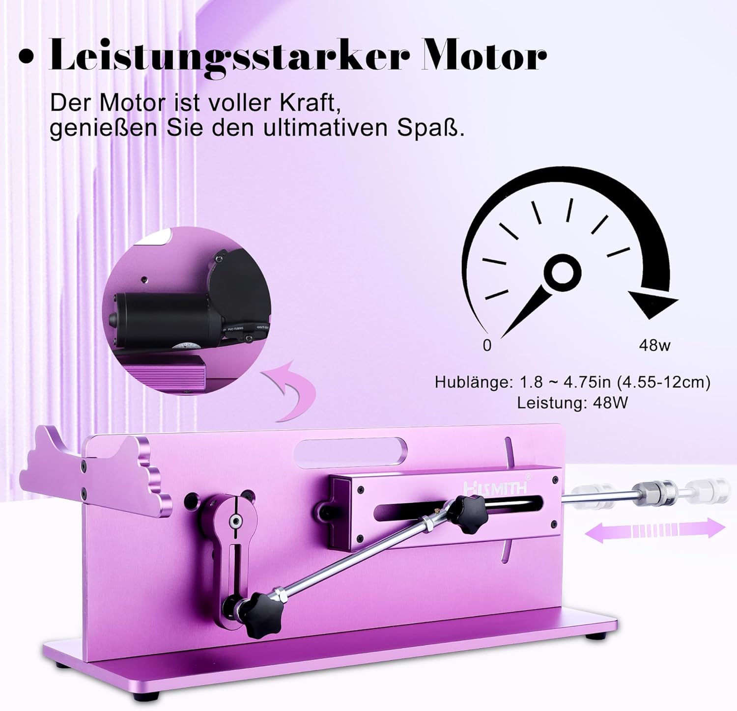 Hismith Premium Sex Machine with KlicLok System, App Controlled Love Machine, Adjustable Butt Machine for Adults for Men and Women, 48 Watt, Table Device – Bild 2