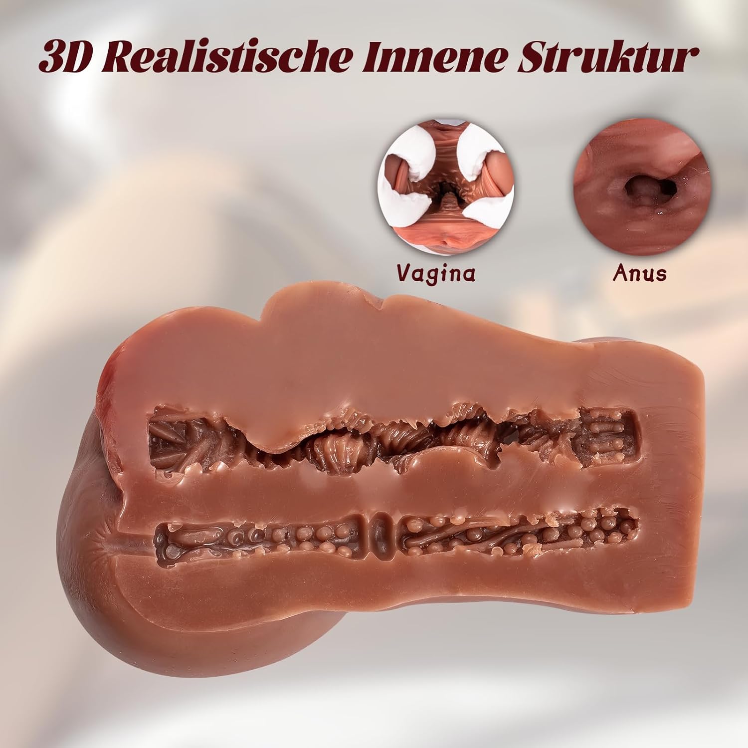 BBW Masturbating for Men Masturbator - 2 in 1 Pocket Pussy Large with 3D Vagina Clitoris Pocket Pussy Masturbators Double Channel Portable Erotic Sex Toy for Men Solo (760 g) – Bild 2