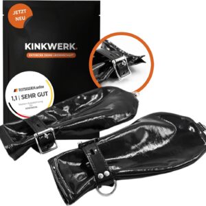 KINKWERK Gloves made of PVC in latex look, lockable hand cuffs for women and men, BDSM, fetish