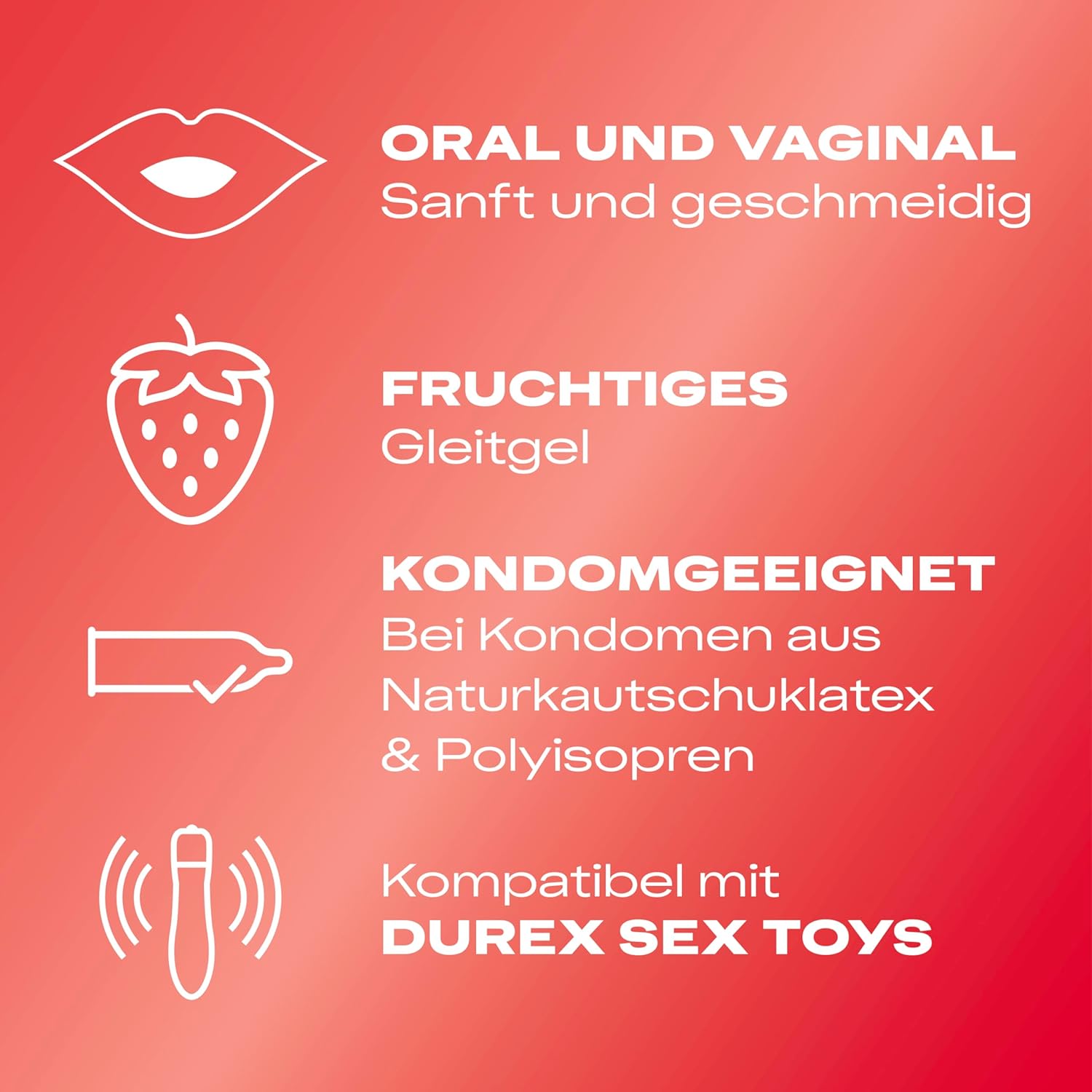 Durex Strawberry Lubricant - Water-Based Strawberry Lubricant for Pleasant Lubrication, Gentle & pH Friendly - 150ml (3 x 50ml) – Bild 4