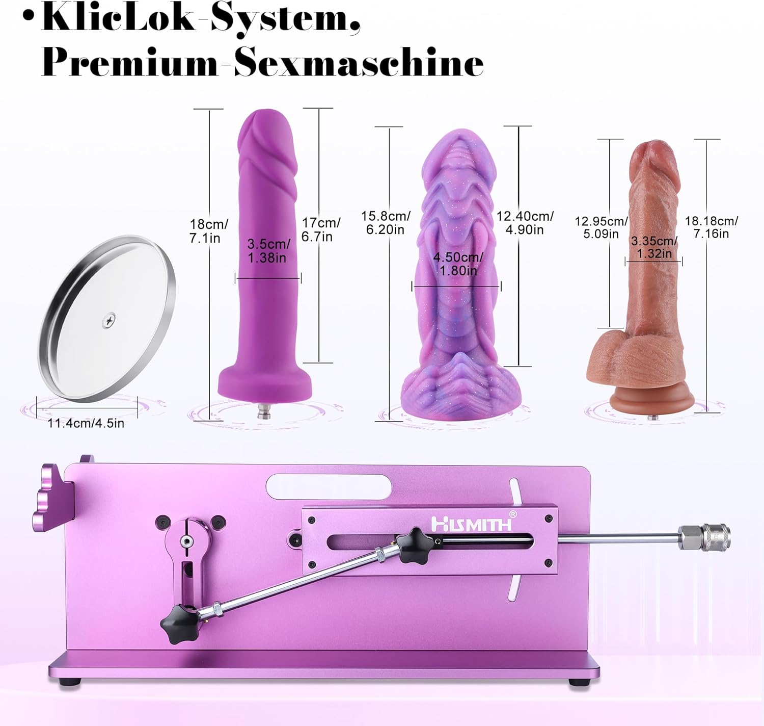 Hismith Premium Sex Machine with KlicLok System, App Controlled Love Machine, Adjustable Butt Machine for Adults for Men and Women, 48 Watt, Table Device – Bild 5