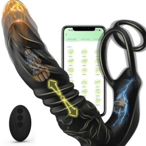 ChicLSQ Vibrator Prostate Stimulation with Ring Sex Toy for Men Dildo Vibrators Large Plug Thrust Vibrators with 9 Vibration Modes 9 Shock Function Sex Toys for Men Couples