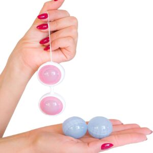 FOPS M07-1 Pelvic Floor Trainer for Women Set of 3 Love Balls Diameter 3.4 cm Pink Blue Love Balls for Women Pelvic Floor Training Beginners Pelvic Floor Balls for Women
