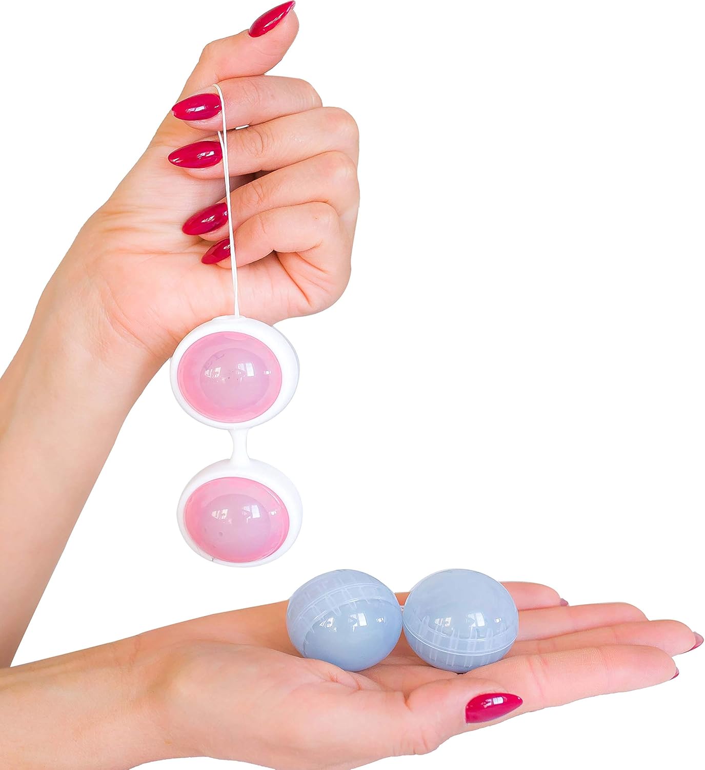 FOPS M07-1 Pelvic Floor Trainer for Women Set of 3 Love Balls Diameter 3.4 cm Pink Blue Love Balls for Women Pelvic Floor Training Beginners Pelvic Floor Balls for Women