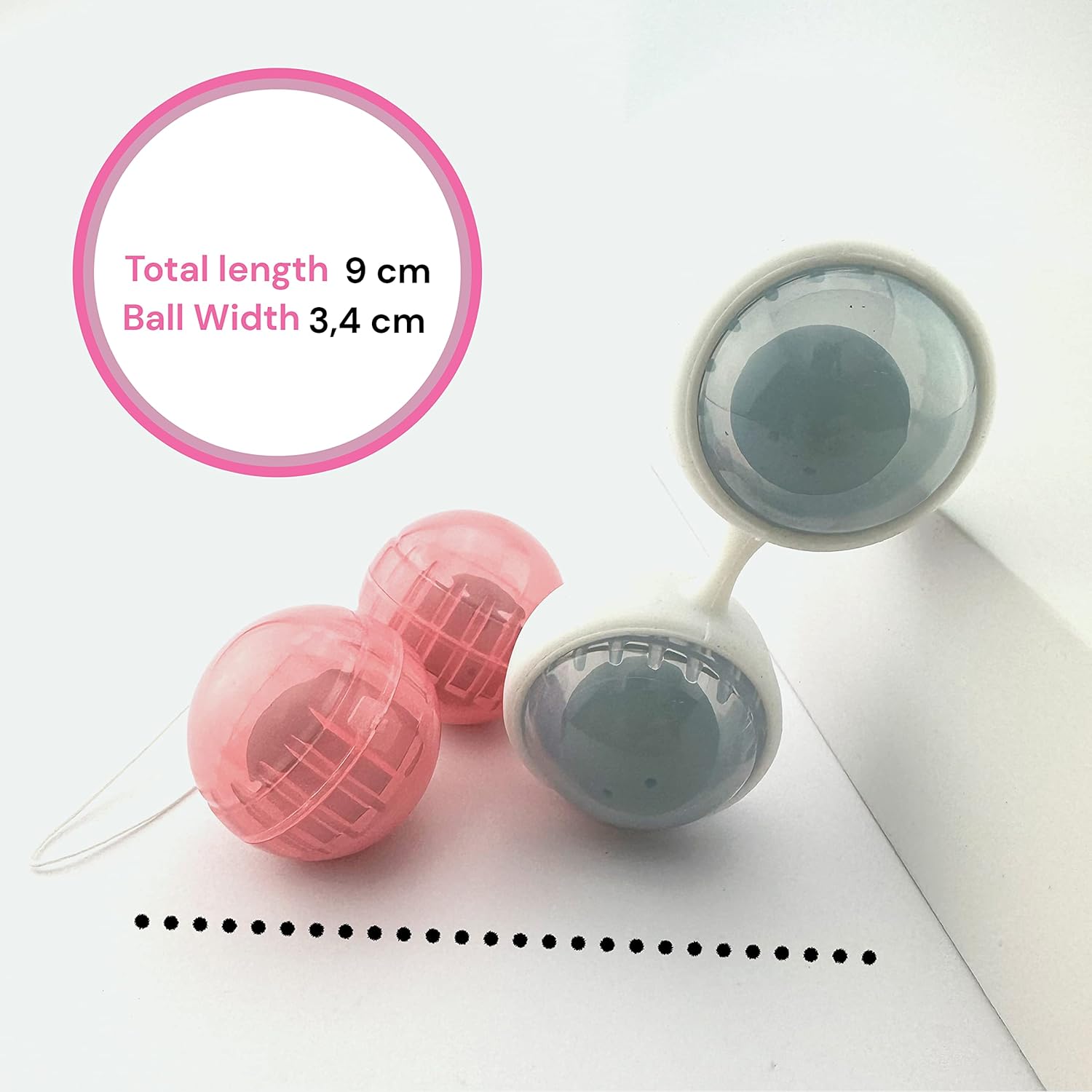 FOPS M07-1 Pelvic Floor Trainer for Women Set of 3 Love Balls Diameter 3.4 cm Pink Blue Love Balls for Women Pelvic Floor Training Beginners Pelvic Floor Balls for Women – Bild 2