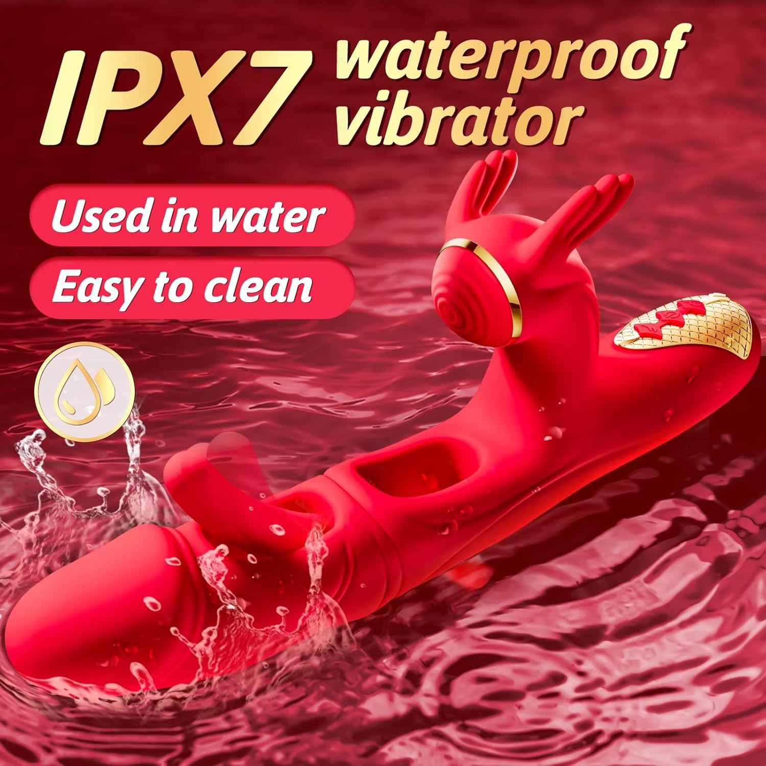 Guspiun 4-in-1 Dildo Vibrator Women Clitoris G-Spot Stimulator with 7 Double Tongue Lick and 10 Vibration Modes Rabbit Vibrator Couples Erotic Masturbating Sex Toy – Bild 5