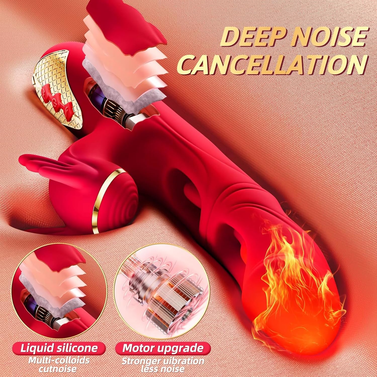 Guspiun 4-in-1 Dildo Vibrator Women Clitoris G-Spot Stimulator with 7 Double Tongue Lick and 10 Vibration Modes Rabbit Vibrator Couples Erotic Masturbating Sex Toy – Bild 6