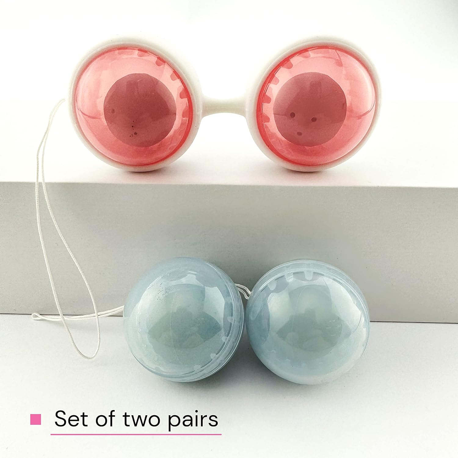 FOPS M07-1 Pelvic Floor Trainer for Women Set of 3 Love Balls Diameter 3.4 cm Pink Blue Love Balls for Women Pelvic Floor Training Beginners Pelvic Floor Balls for Women – Bild 4