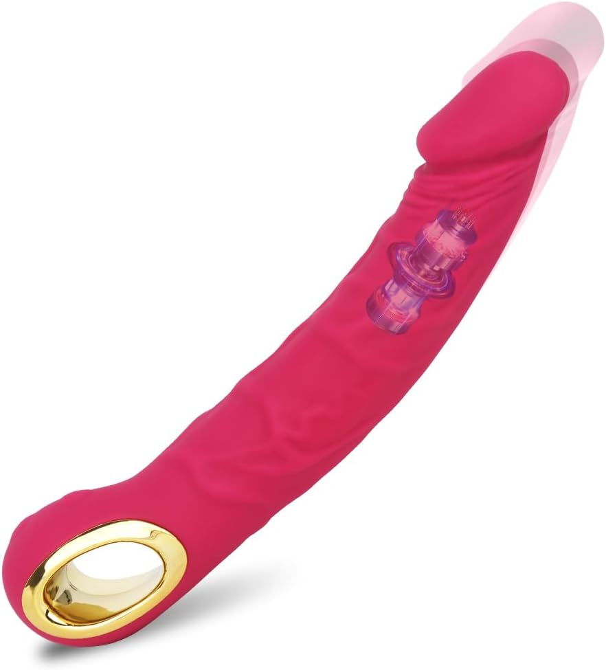 GKLWEJ G-Spot Vibrators, 22.1 cm/8.7 Inch Silicone Classic Vibrator Vibration for Women with Ring, Clitoris Vibration for Women with 10 Modes Vibrators, Sex Toy for Couples, Massage Stick