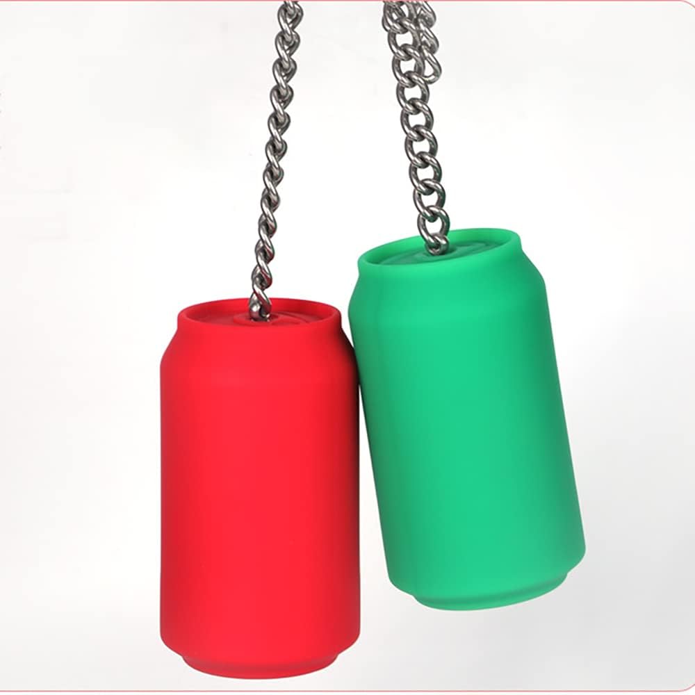 Jixaxe Liquid Silicone Plug with Stainless Steel Chain Cola Cans Shape Butt Plug Balls Chain Butt Plug Anus Dilator Stimulator Sex Toy for Couples Women Men (Green) – Bild 6